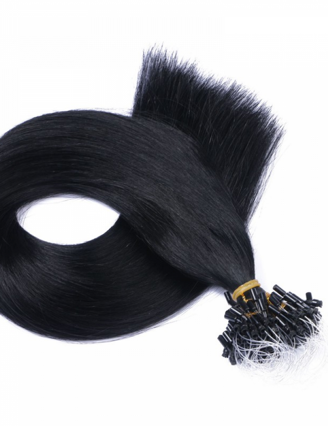 Micro ring hair extensions---Jet black Color