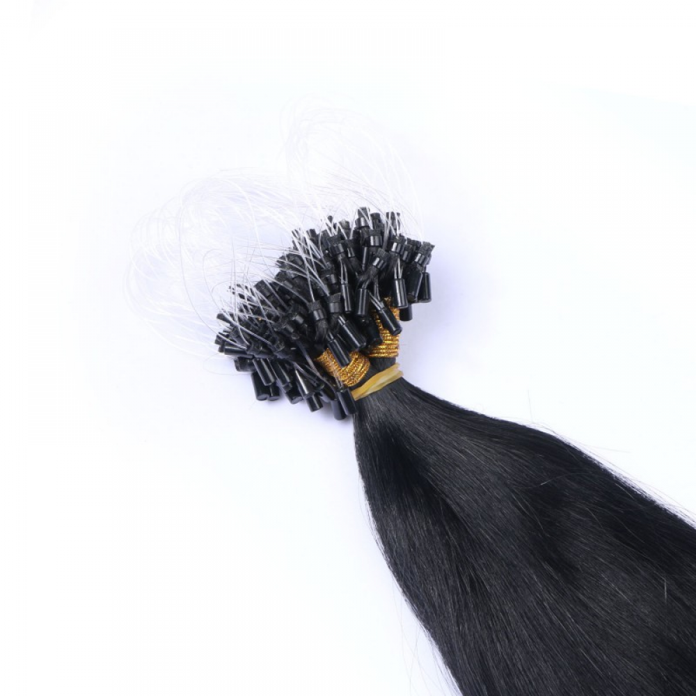 Micro ring hair extensions---Jet black Color