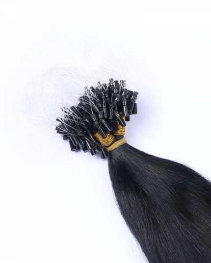 Micro ring hair extensions---Jet black Color