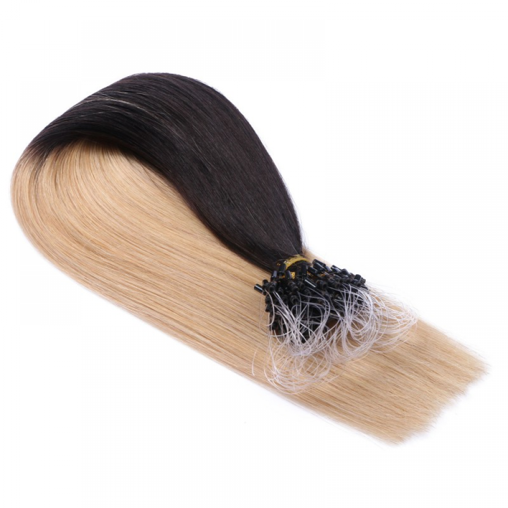 Micro ring hair extensions---Ombre Color 1B/24