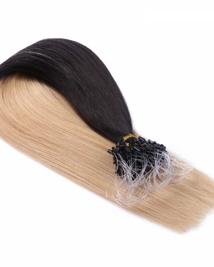 Micro ring hair extensions---Ombre Color 1B/24