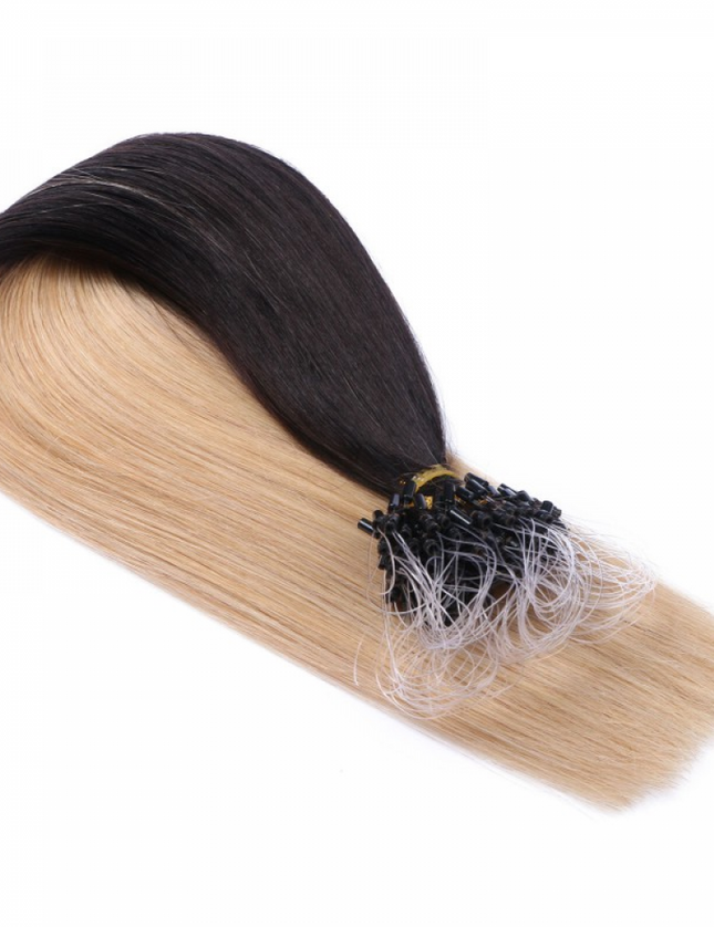 Micro ring hair extensions---Ombre Color 1B/24