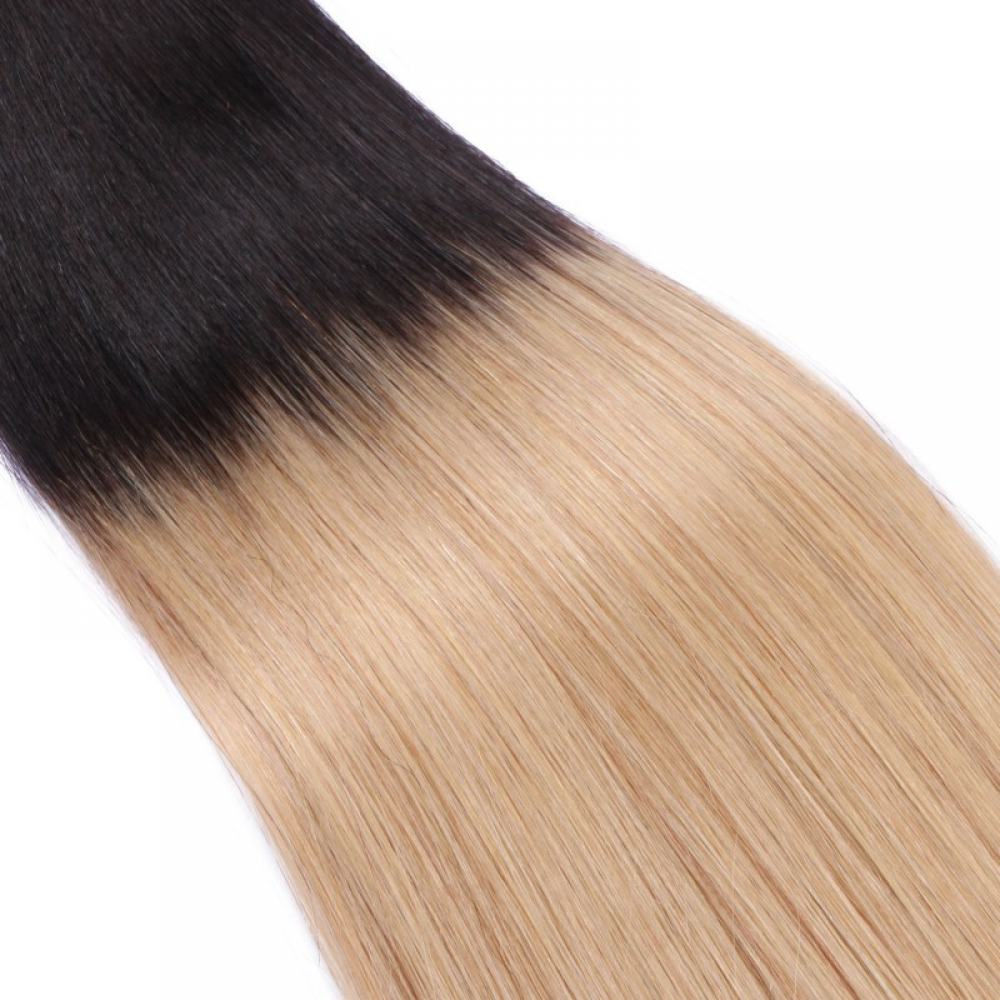 Micro ring hair extensions---Ombre Color 1B/24