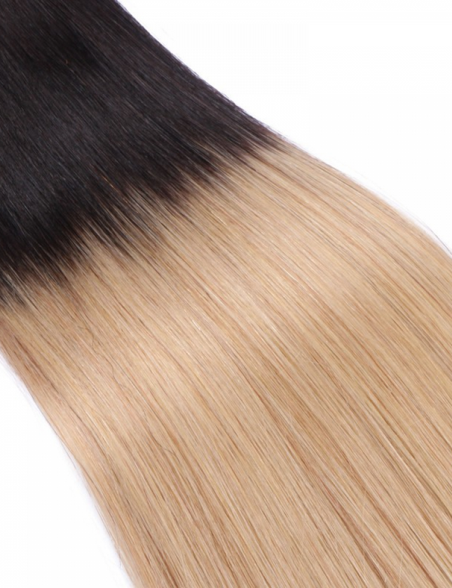 Micro ring hair extensions---Ombre Color 1B/24