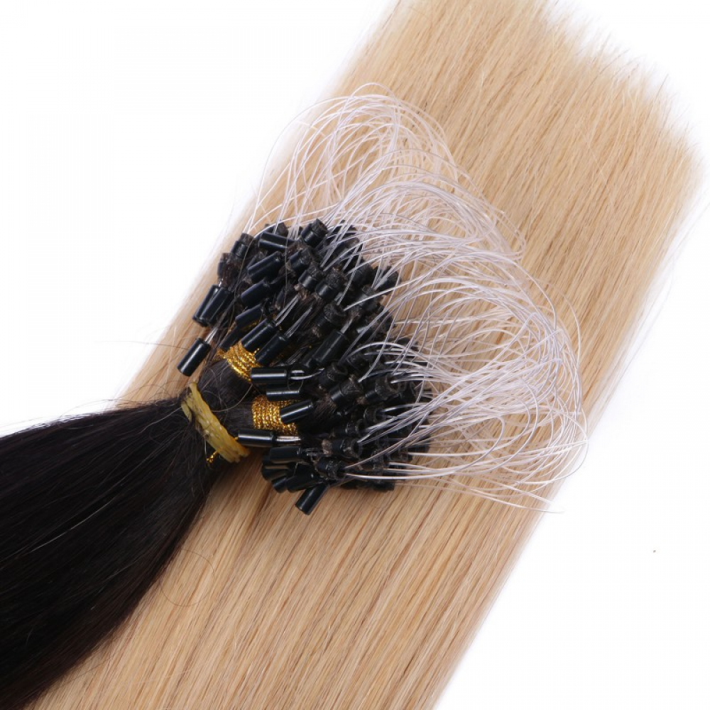 Micro ring hair extensions---Ombre Color 1B/24