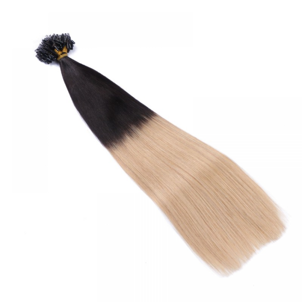 Micro ring hair extensions---Ombre Color 1B/24