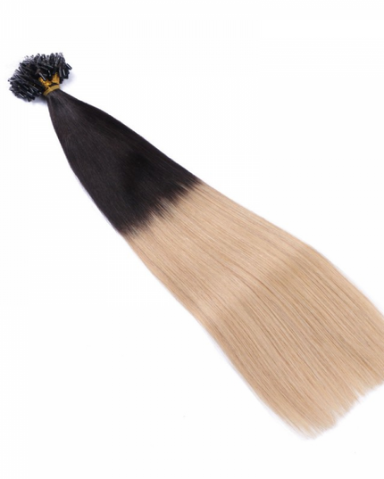 Micro ring hair extensions---Ombre Color 1B/24