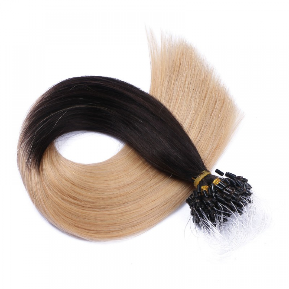 Micro ring hair extensions---Ombre Color 1B/24