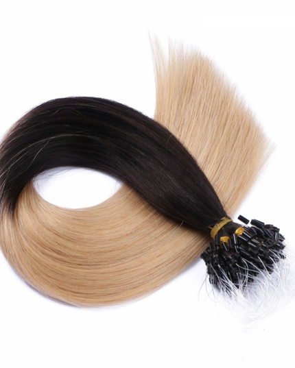 Micro ring hair extensions---Ombre Color 1B/24