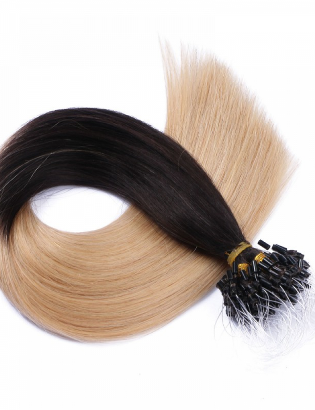 Micro ring hair extensions---Ombre Color 1B/24