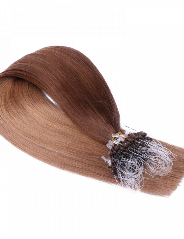 Micro ring hair extensions--- Ombre Color 4/27