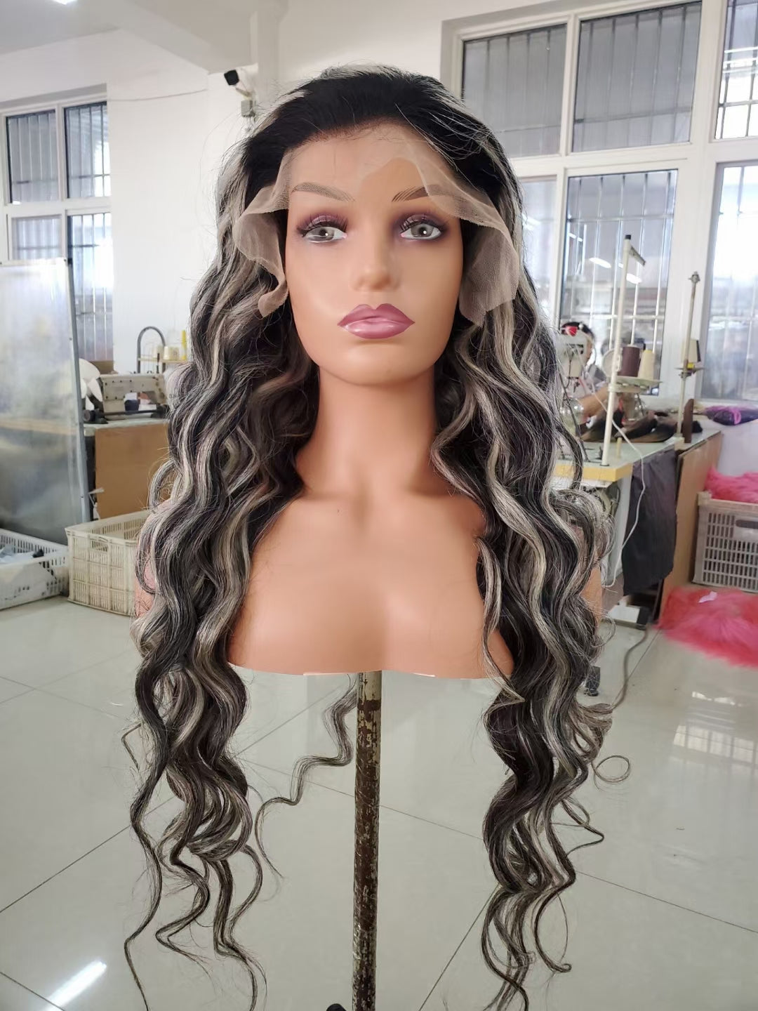 Big loose wave color #P1/60, 13x4 Lace Frontal wig 100% Virgin Human Hair Transparent  LACE Wig 180% density