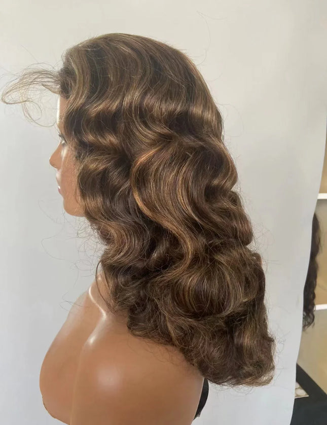 P4/30 fashion wave 4x4，5x5 Lace closure 100% Virgin Human Hair Wig 15A