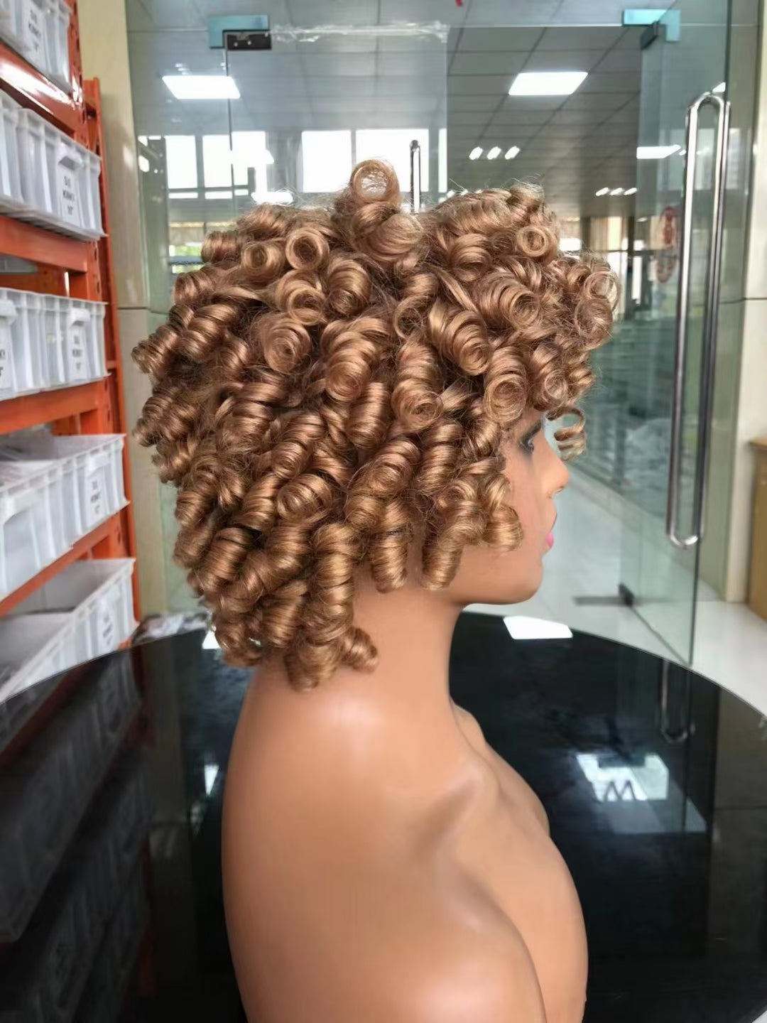 sheep hair wave-- color #30 --full machine made wig with bang