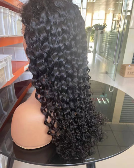 Italy wave Natural Black 4x4，5x5 Lace closure 100% Virgin Human Hair Wig 15A