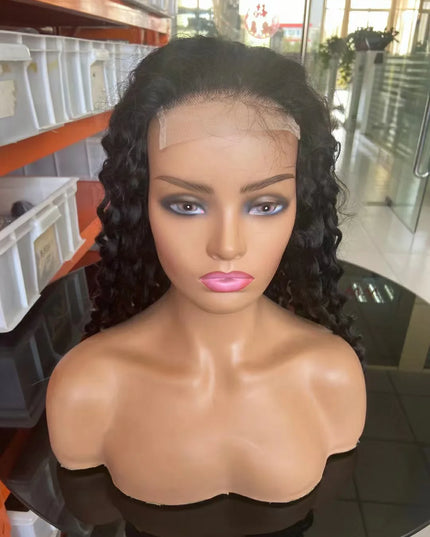 Italy wave Natural Black 4x4，5x5 Lace closure 100% Virgin Human Hair Wig 15A