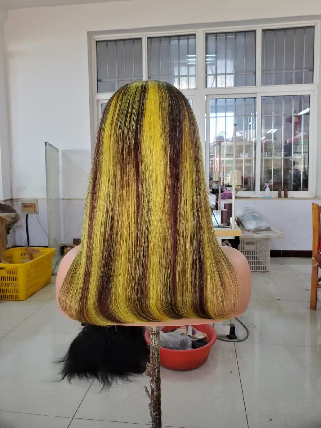 Straight color #P4/yellow, 13x4 Lace Frontal wig 100% Virgin Human Hair Transparent  LACE Wig 180% density