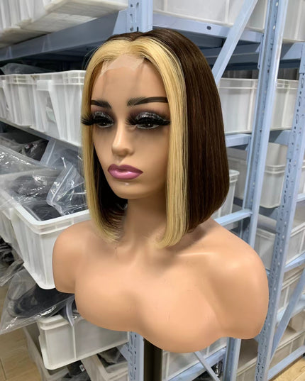 Color #4/27  hightlight Bob Wig 2x6 Lace closure wig 100% Virgin Human Hair