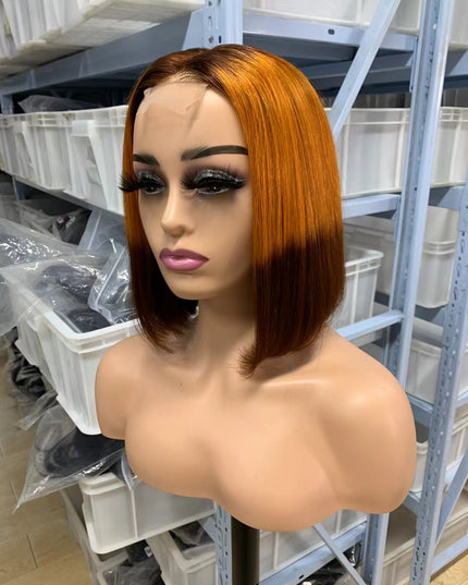 Color #T4/350/4  Bob Wig 2x6 Lace closure 100% Virgin Human Hair