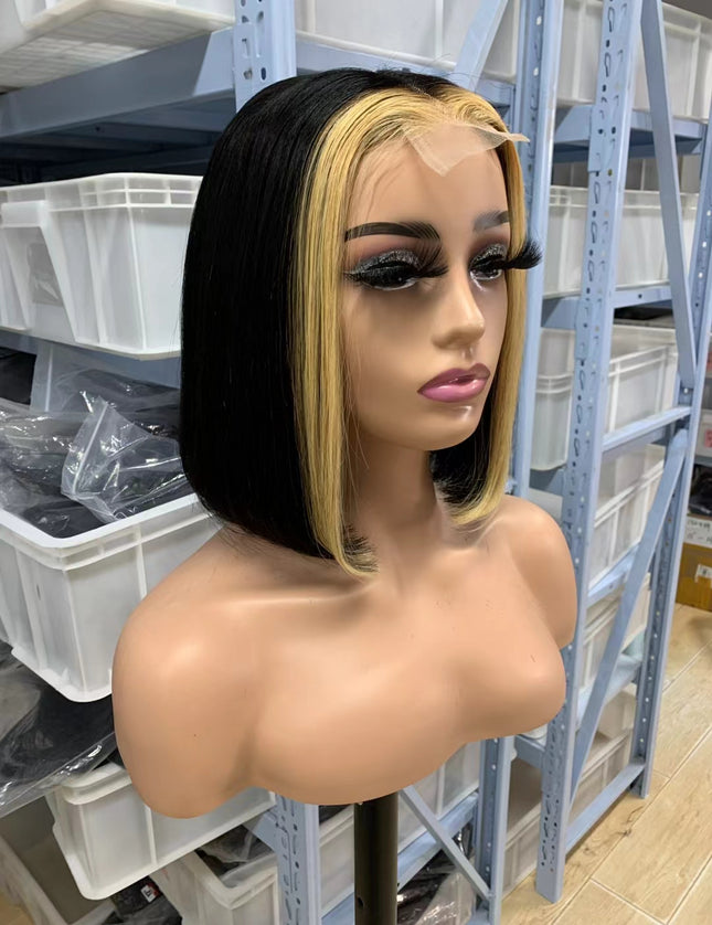 Color #1b/27  hightlight Bob Wig 2x6 Lace closure wig 100% Virgin Human Hair