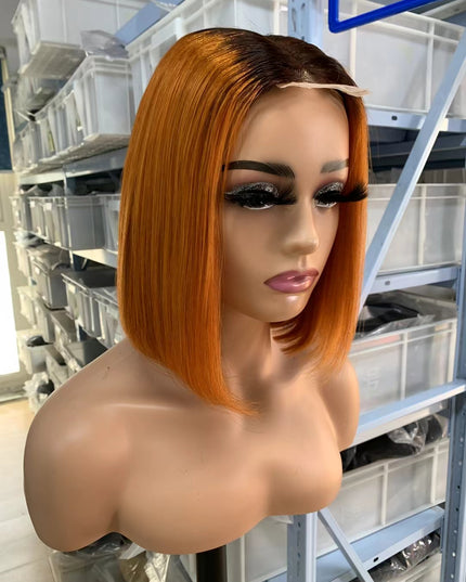 Color #1B/350 Bob Wig 2x6 Lace closure wig 100% Virgin Human Hair