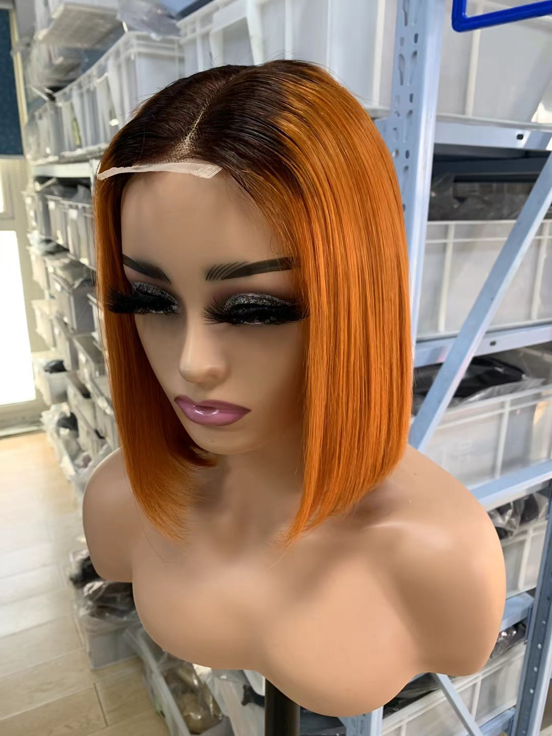 Color #1B/350 Bob Wig 2x6 Lace closure wig 100% Virgin Human Hair