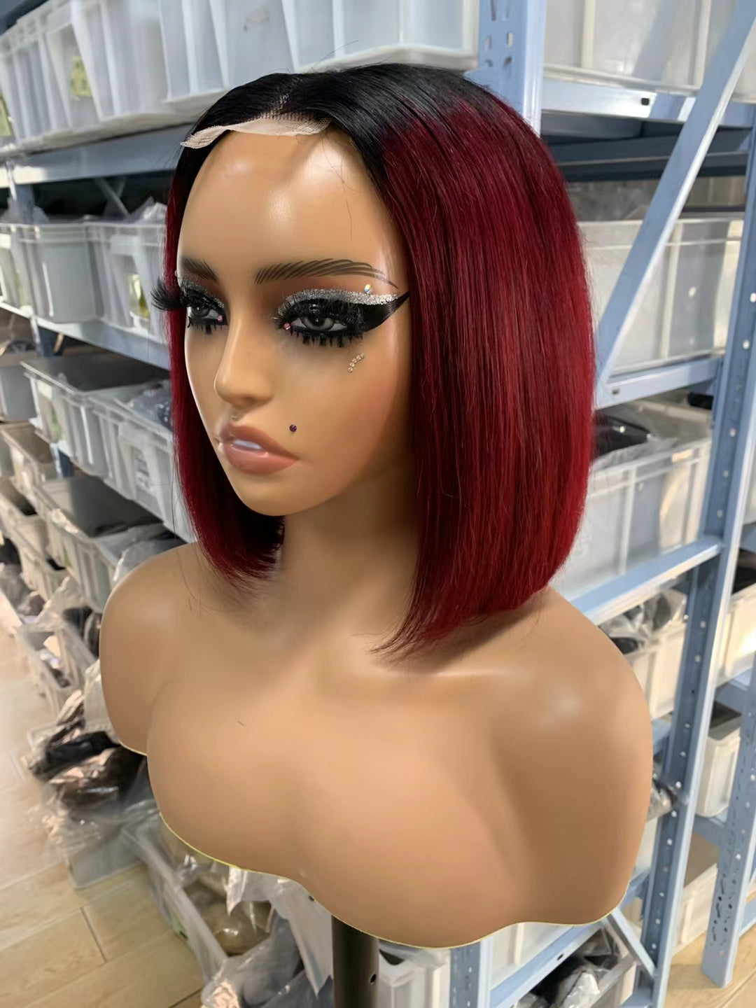 Color #1b/99j Bob Wig 2x6 Lace closure wig 100% Virgin Human Hair