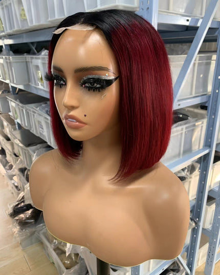 Color #1b/99j Bob Wig 2x6 Lace closure wig 100% Virgin Human Hair