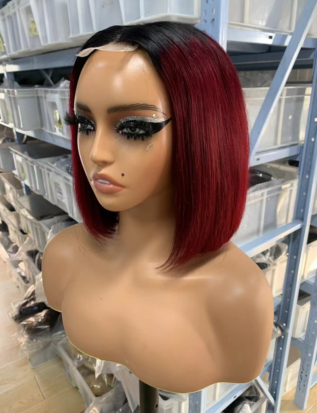 Color #1b/99j Bob Wig 2x6 Lace closure wig 100% Virgin Human Hair