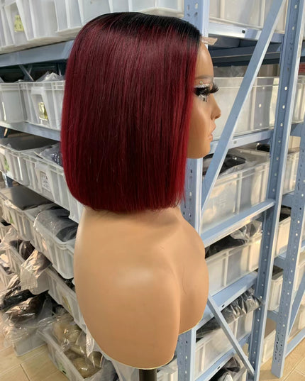 Color #1b/99j Bob Wig 2x6 Lace closure wig 100% Virgin Human Hair