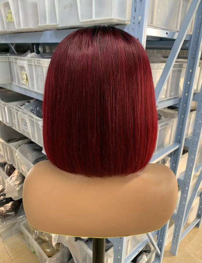 Color #1b/99j Bob Wig 2x6 Lace closure wig 100% Virgin Human Hair