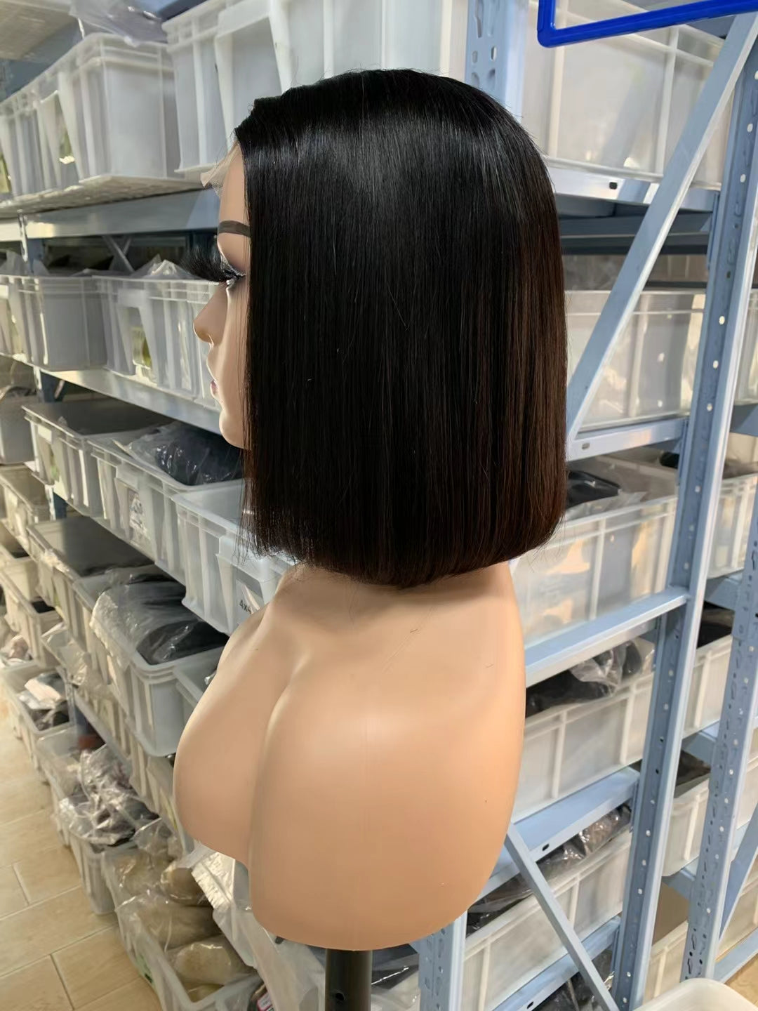 Natural black straight Bob Wig 2x6 Lace closure wig 100% Virgin Human Hair