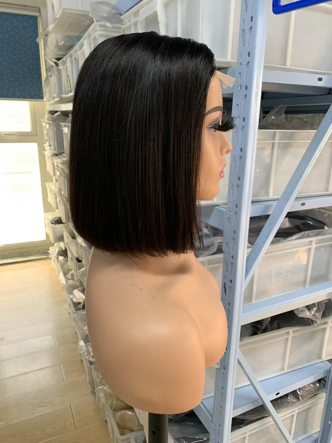 Natural black straight Bob Wig 2x6 Lace closure wig 100% Virgin Human Hair