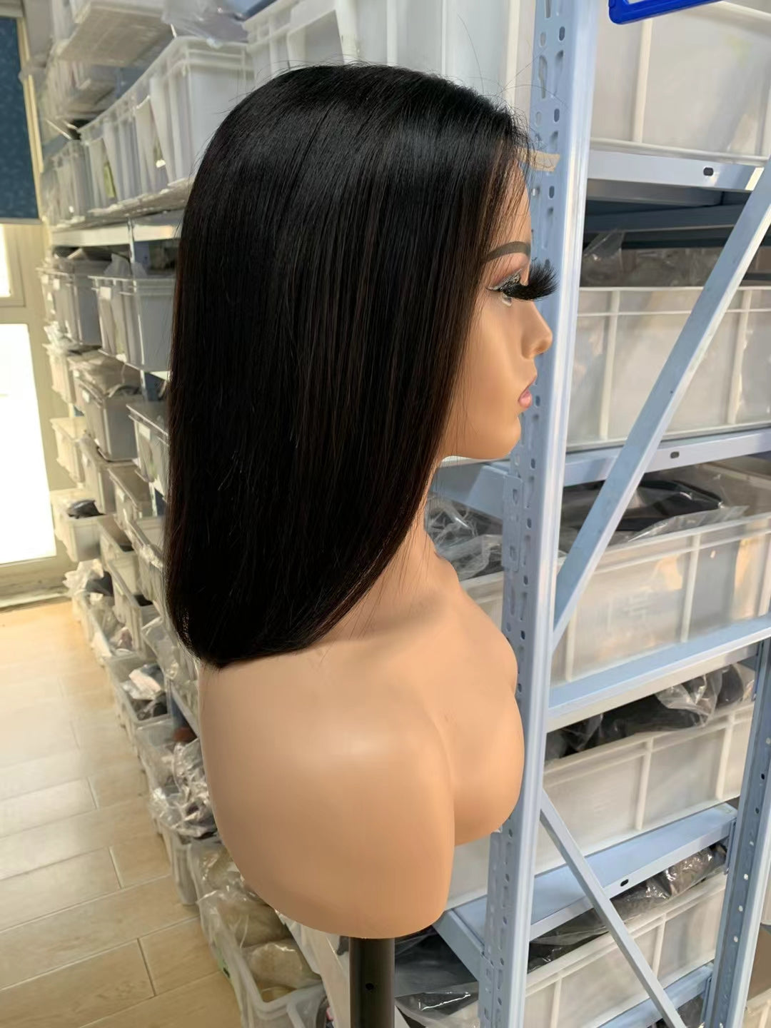 Natural black straight Bob Wig 2x6 Lace closure wig 100% Virgin Human Hair