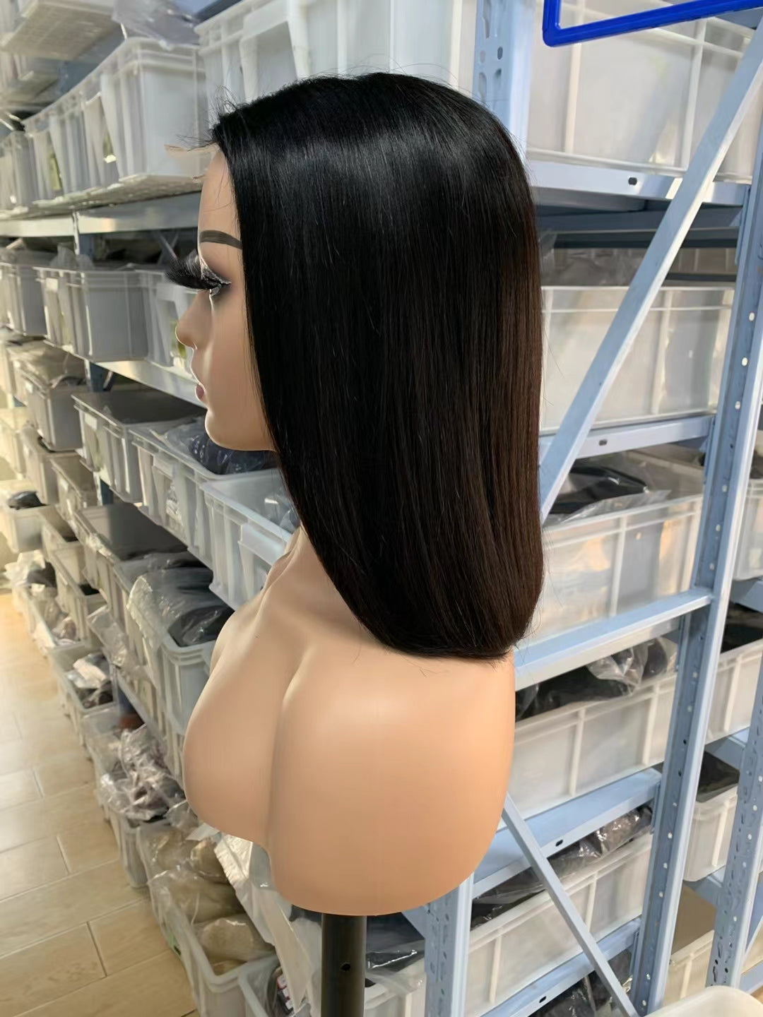 Natural black straight Bob Wig 2x6 Lace closure wig 100% Virgin Human Hair