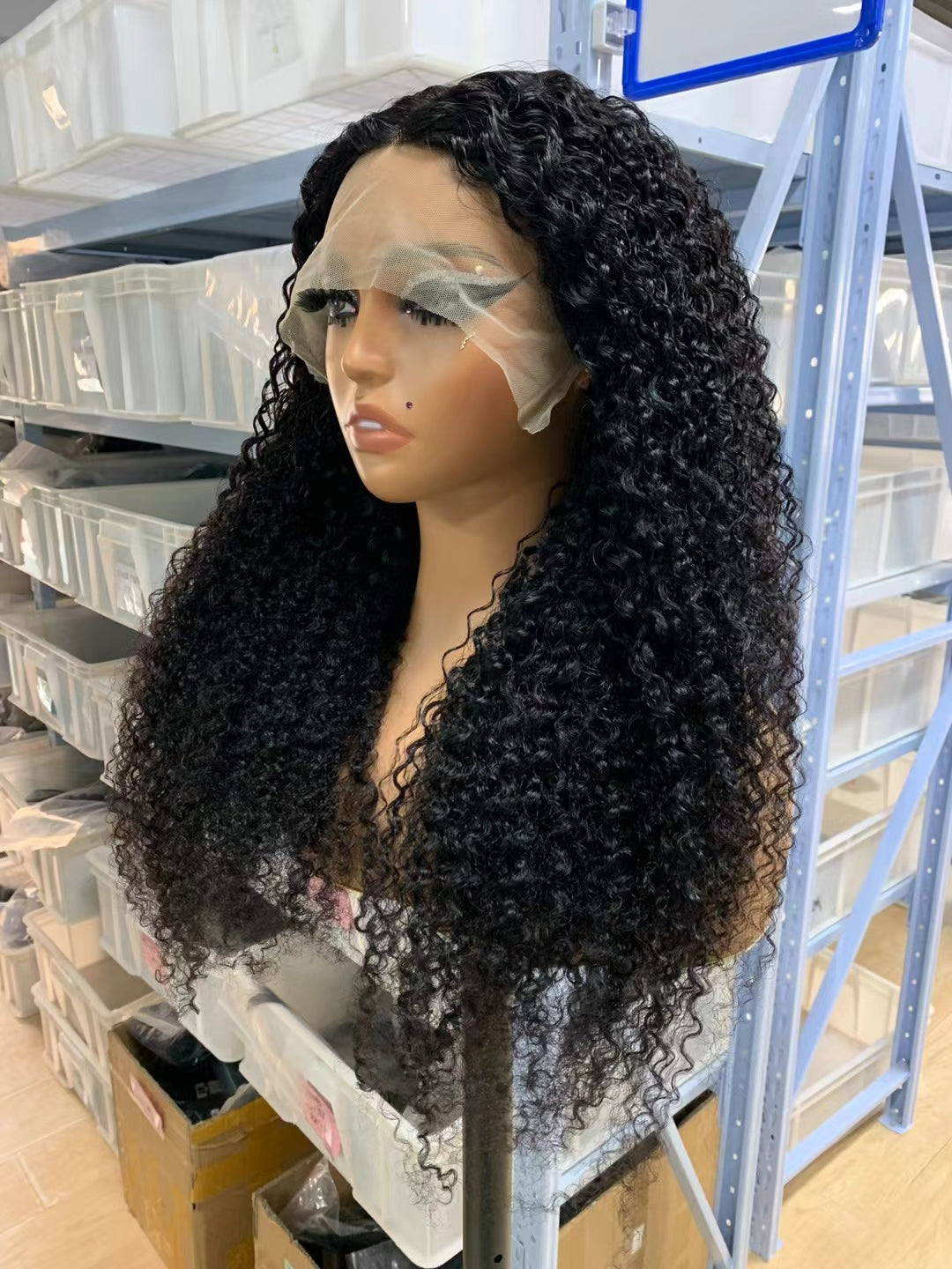 Jerry curly 13x4 Lace Frontal 100% Virgin Human Hair Transparent  LACE Wig 180% density