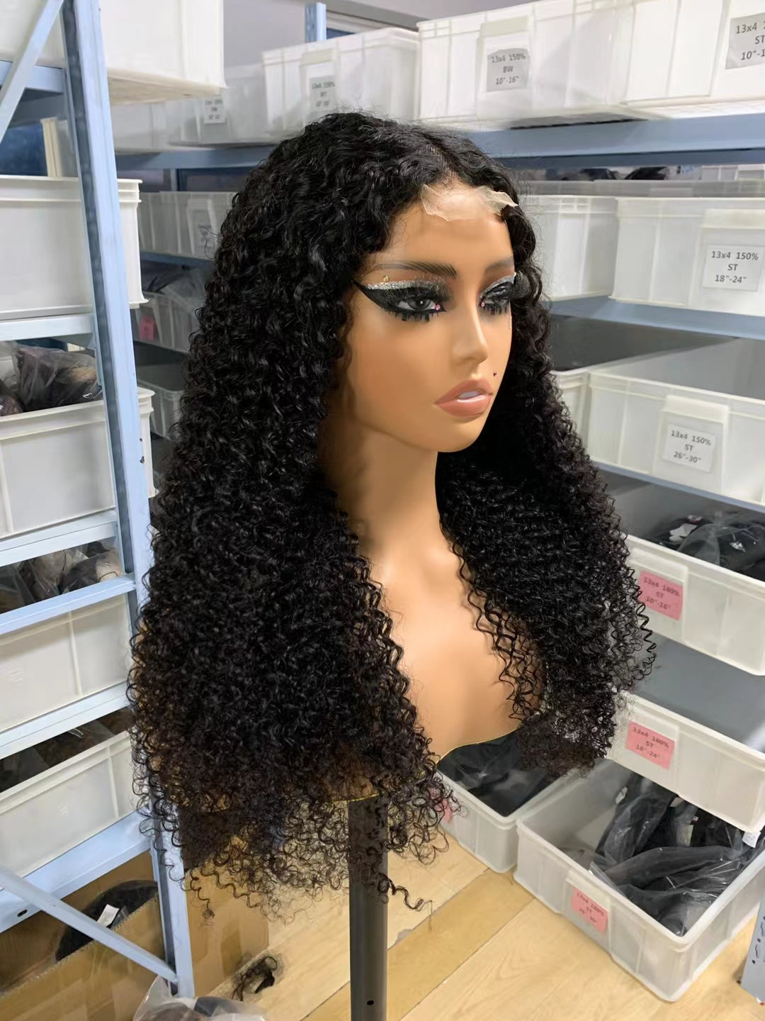 Natural black Color jerry curly Bob Wig 2x6 Lace closure wig 100% Virgin Human Hair