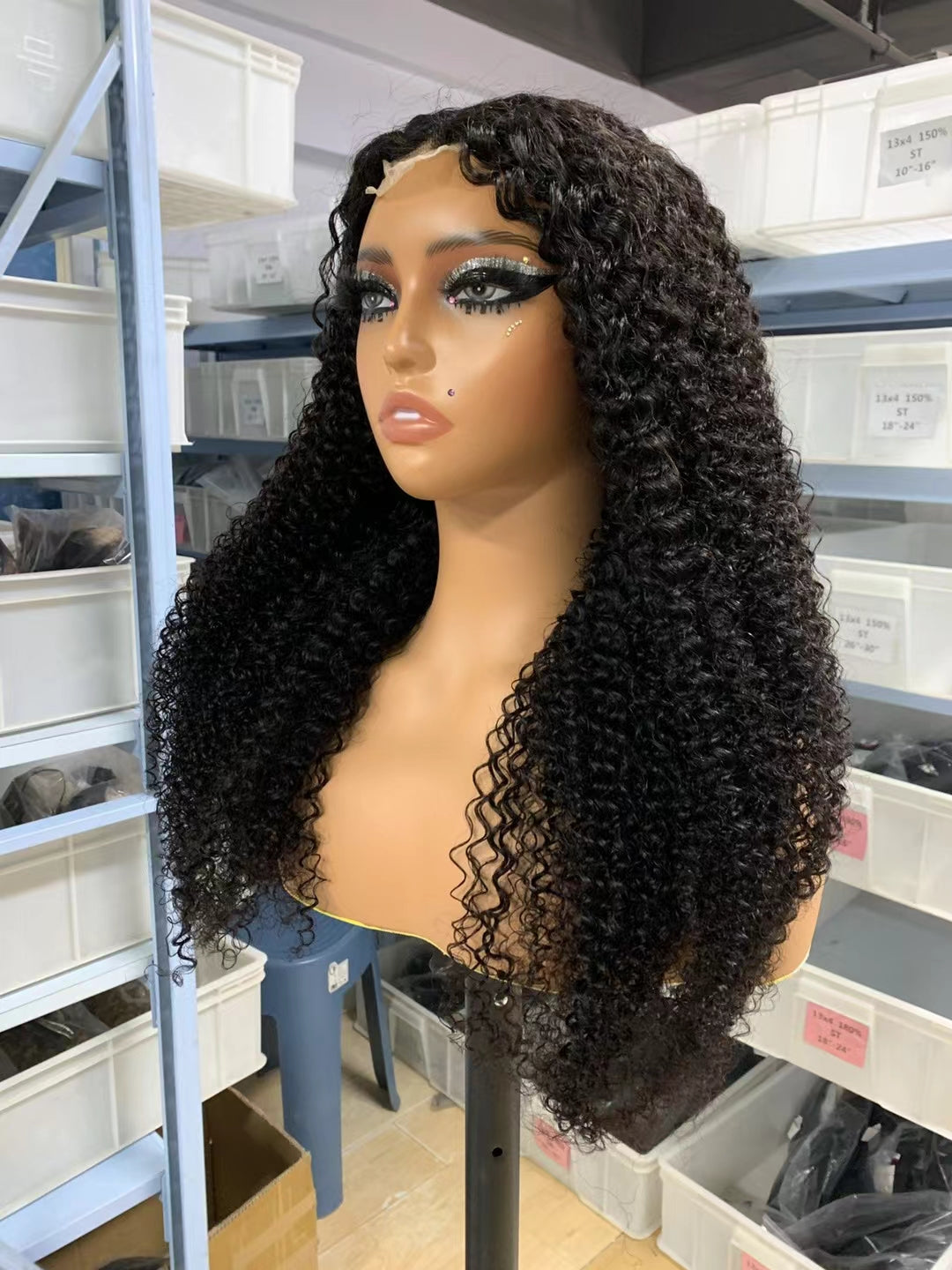 Natural black Color jerry curly Bob Wig 2x6 Lace closure wig 100% Virgin Human Hair