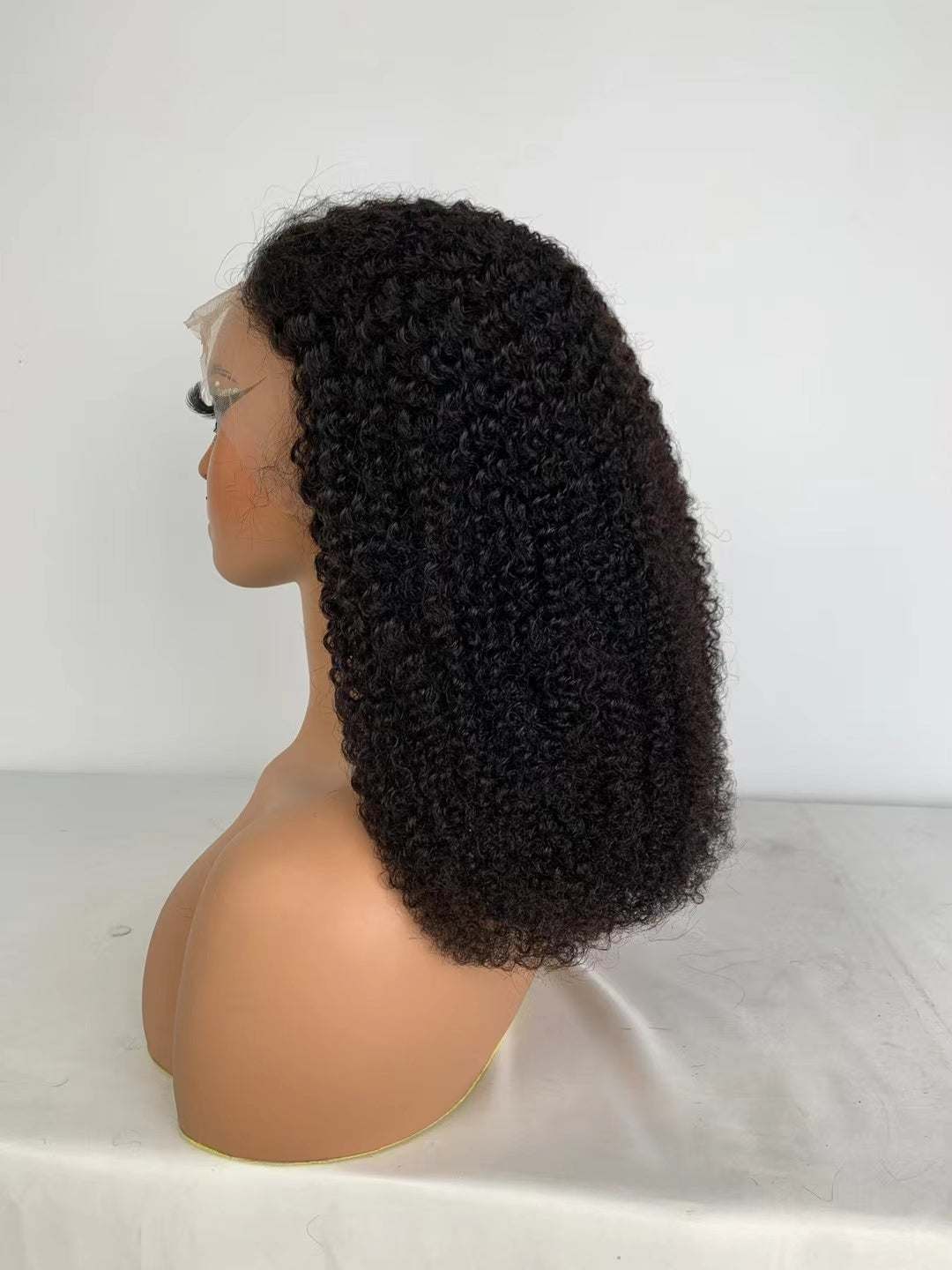 Natural black  4C curly  13x4 Transparent  Lace Frontal 100% Virgin Human Hair LACE Wig 180% density