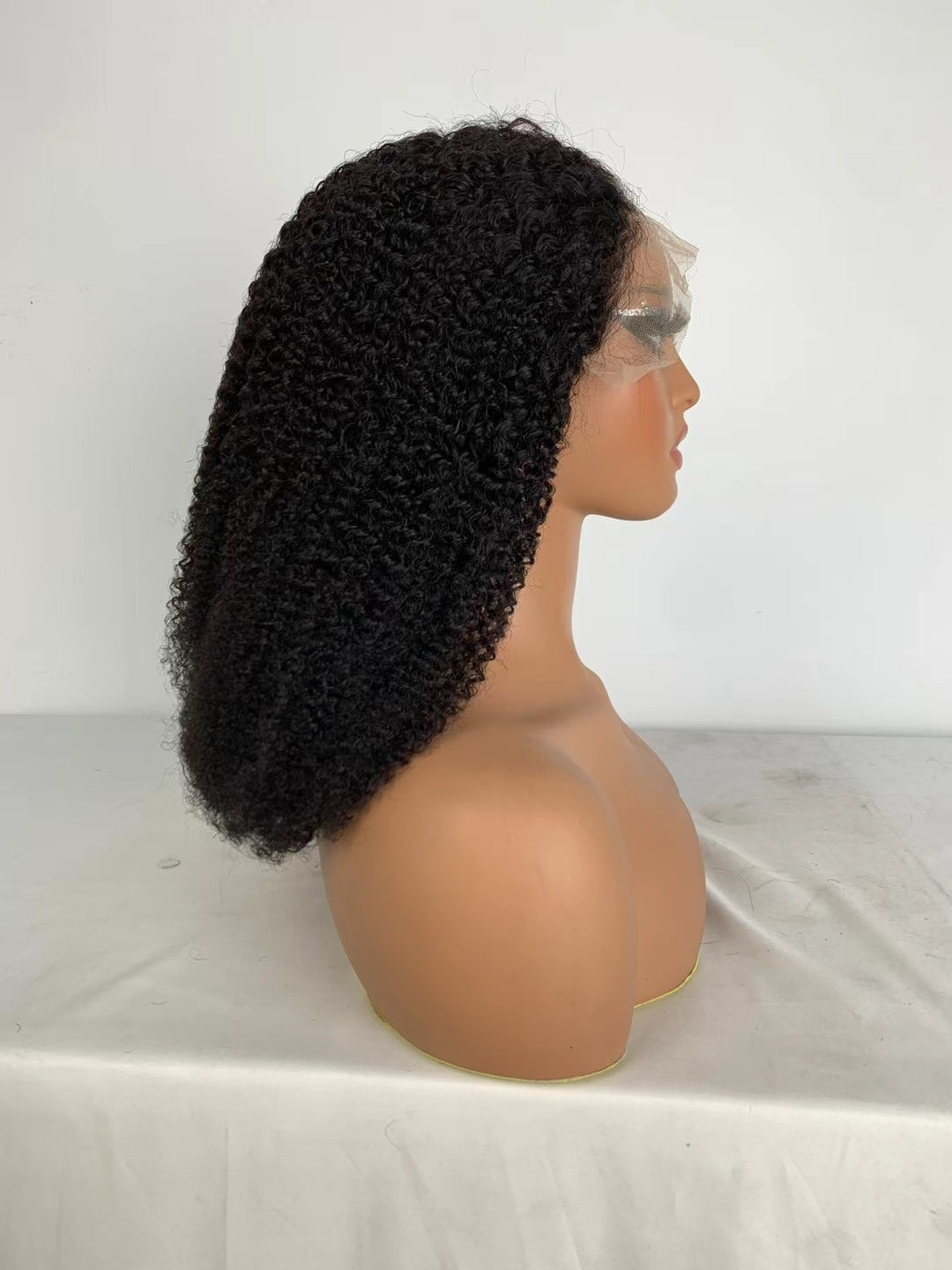 Natural black  4C curly  13x4 Transparent  Lace Frontal 100% Virgin Human Hair LACE Wig 180% density