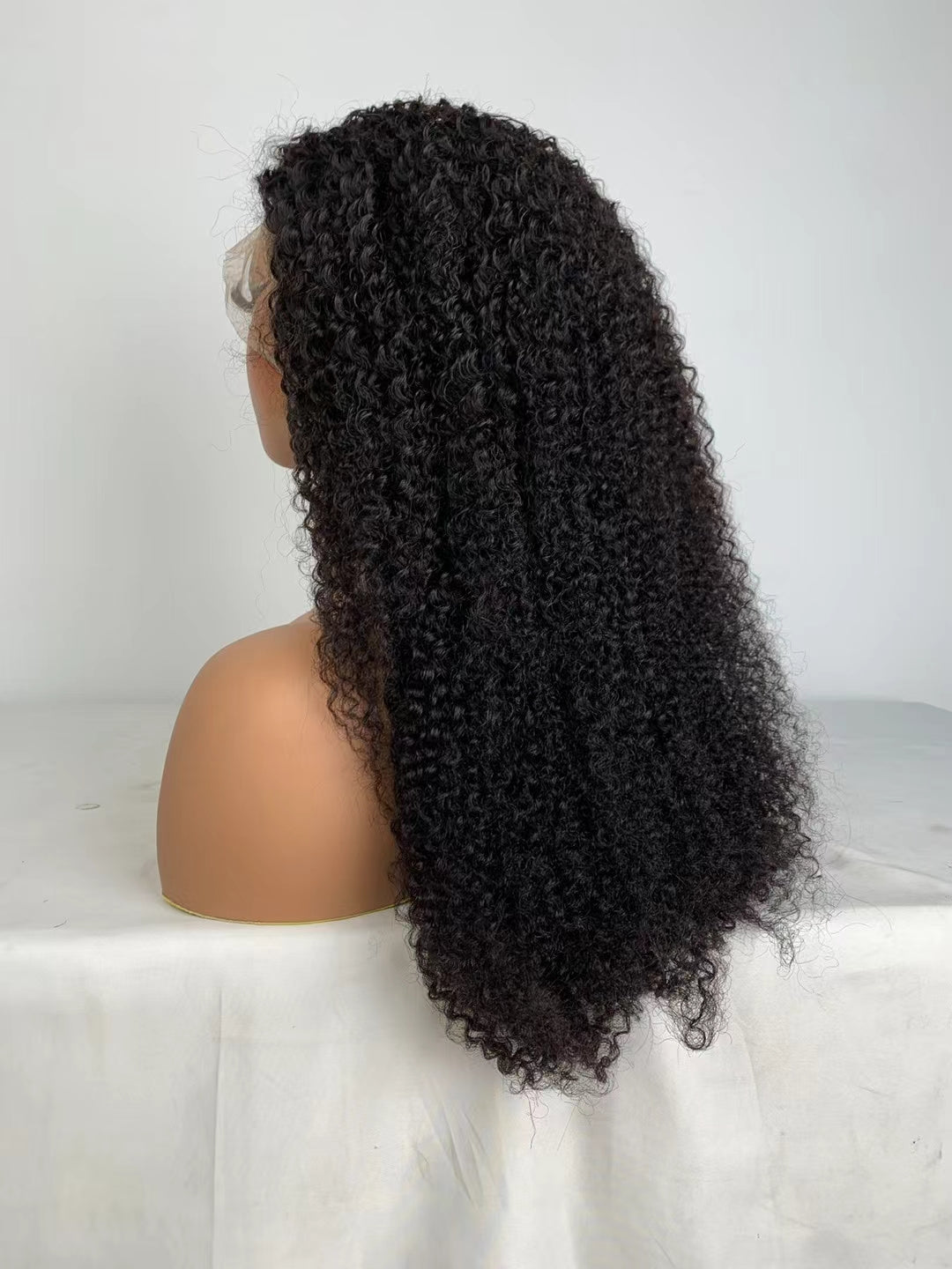 Natural black  4C curly  13x4 Transparent  Lace Frontal 100% Virgin Human Hair LACE Wig 180% density