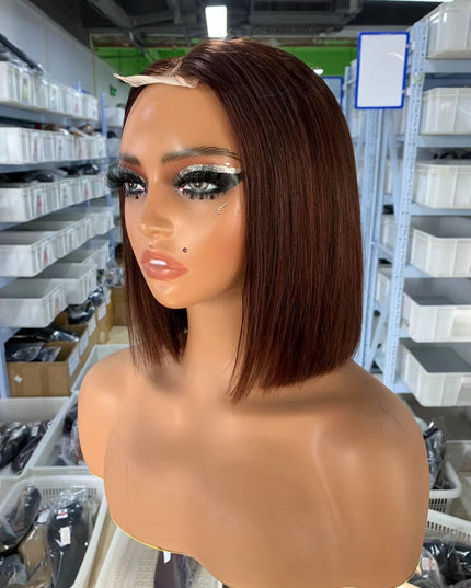 Color #4 Bob Wig 2x6 Lace closure wig 100% Virgin Human Hair