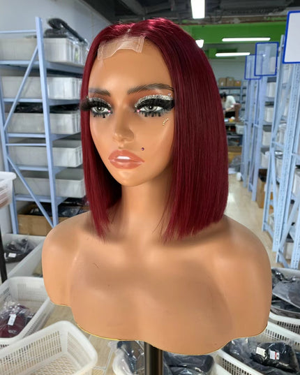 Color #burgundy Bob Wig 2x6 Lace closure wig 100% Virgin Human Hair