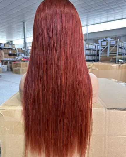 straight  #33 color Lace Frontal 13x4 Virgin Human Hair Wig 15A