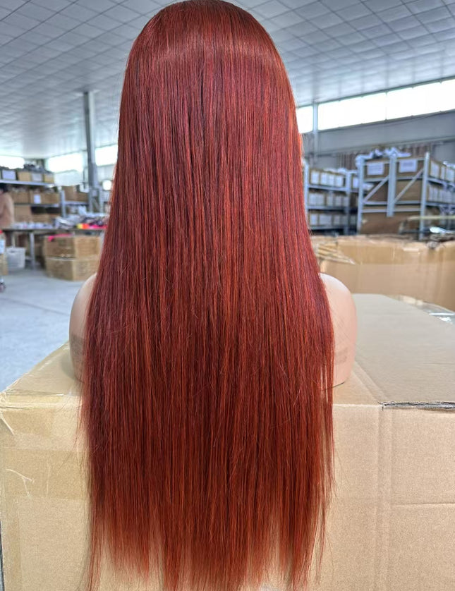 straight  #33 color Lace Frontal 13x4 Virgin Human Hair Wig 15A