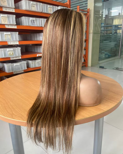 straight  4/27 color Lace Frontal 13x4 Virgin Human Hair Wig 15A