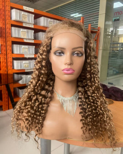 #27 water wave 4x4，5x5 Lace closure 100% Virgin Human Hair Wig 15A