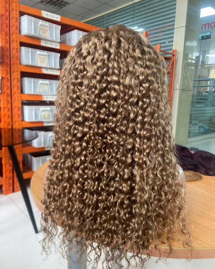 #27 water wave 4x4，5x5 Lace closure 100% Virgin Human Hair Wig 15A