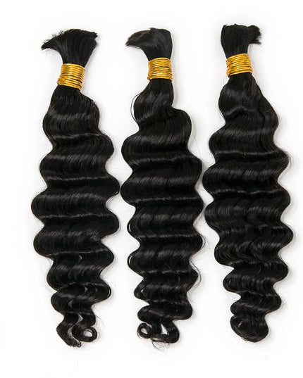 Big deep wave natural black color 15A human hair bulk