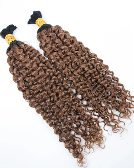 Curly wave ombre #1B/30 color 15A human hair bulk for braiding